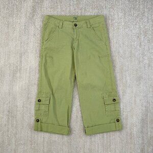 Wörn Wide Leg Green Cotton Crop Pants 12